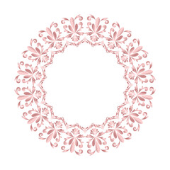 Damask Round Wreath rose gold circular round ornament floral Abstract pattern, Classic Victorian traditional style, illustration Vintage Design, Flower frames, Mandala, Antique, Moroccan frame