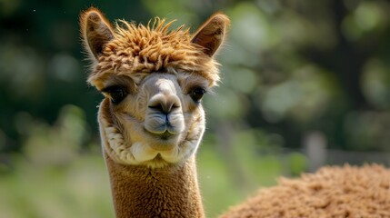 Obraz premium Alpaca’s Expressive Eyes in Focus