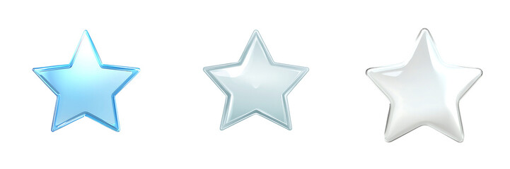 Obraz premium Set of a star icon with a slight shine, isolated on a transparent background.