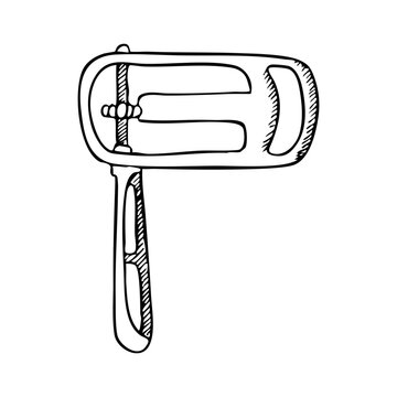 Black and white Purim noisemaker ink vector sketch. Hand drawn gragger for Jewish holiday party and children coloring books
