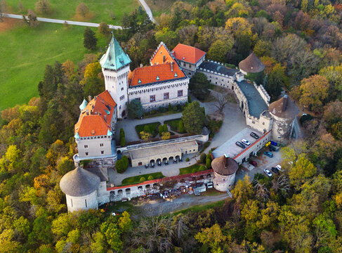 Slovakia - Smolenice castle at dramatic sunset