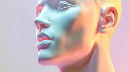 Colorful abstract human head design for creativity.