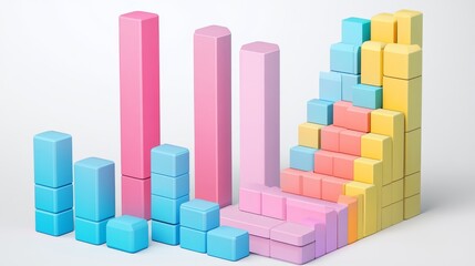 Naklejka premium Colorful blocks forming a chart or graph.