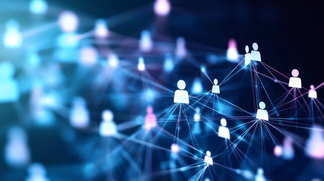 Digital network connecting diverse individuals.