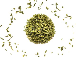 Dried portion of aromatic green chives.