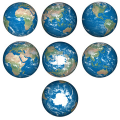 Earth model, depicting the Earth's surface at various moments in time.
