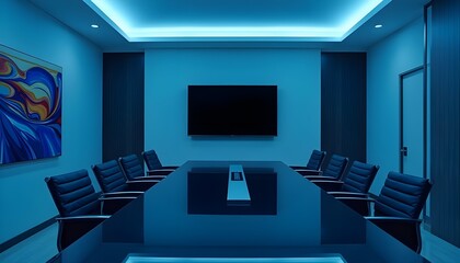 a modern luxurious and high-tech advanced conference board meeting room 