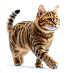 Portrait of a Cat on a White Background