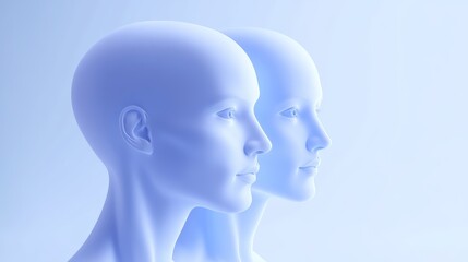 Obraz premium Futuristic display of human-like mannequins.