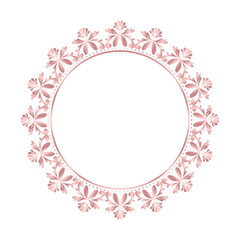 Damask Round Wreath circular round ornament rose gold floral Abstract pattern, Classic Victorian traditional style, illustration Vintage Design, Floral frames, Mandala, Antique border, Moroccan frame