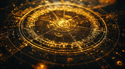 Obraz premium A birth chart with the sun highlighted in Sagittarius There are lines of connection to the planets that influence personality.