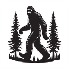 Bigfoot silhouette vector. Bigfoot vector icon concept illustration.