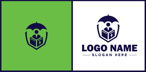 Insurance Broker icon Insurance agent Insurance adviser Insurance intermediary flat logo sign symbol editable vector