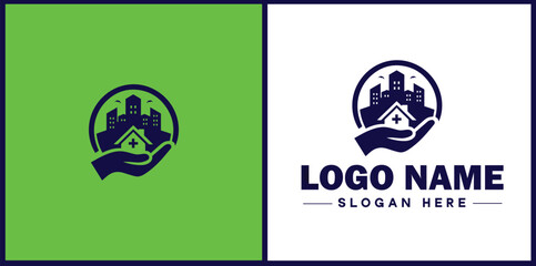 Insurance Broker icon Insurance agent Insurance adviser Insurance intermediary flat logo sign symbol editable vector