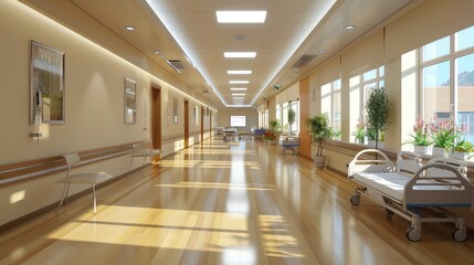 Comfortable seating areas were strategically placed, offering a sense of calm with soft, neutral tones and green plants scattered throughout for a touch of nature.