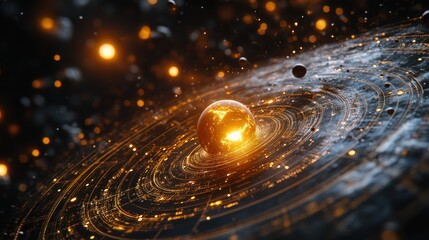 Modern astrology displays charts on a computer screen, with 3D animated planetary graphics and digital software analysis.