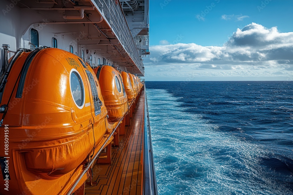 Canvas Prints Lifeboats Aboard a Cruise Ship