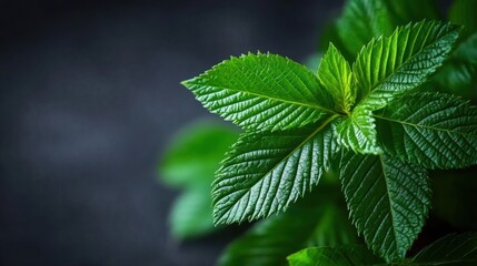 Close-Up of Fresh Leaves in Natural Setting
