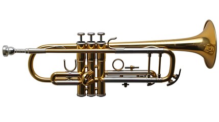 Fototapeta premium Classic trumpet showcasing detailed design in isolation