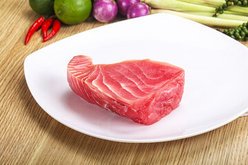 Raw fresh tuna steak for grill