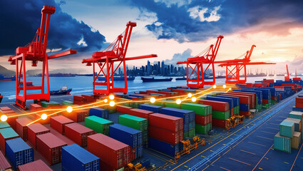 intricate global value chains connecting manufacturers, suppliers, and distributors, highlighting the complex network of international trade and collaboration that drives global commerce