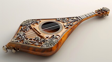 Elegant balalaika captured in perfect isolation