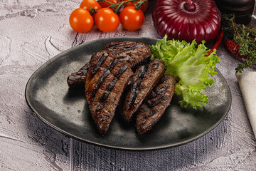 Grilled diet beef liver steak