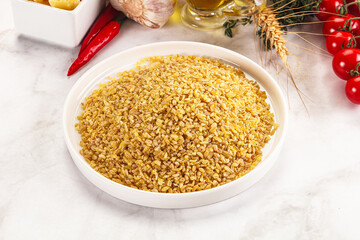 Dry wheat bulgur fow cooking