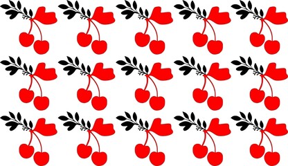 Illustration of an abstract flower background of cherries