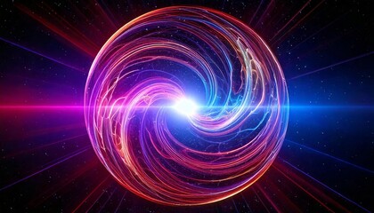Fototapeta premium Vibrant Swirl of Light in Cosmic Space