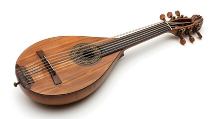 Elegant Renaissance lute captured in perfect isolation