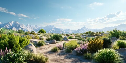 Fototapeta premium Exploring a Complex Alpine Biome: A Rich Tapestry of Diverse Flora and Fauna in Mountainous Landscapes