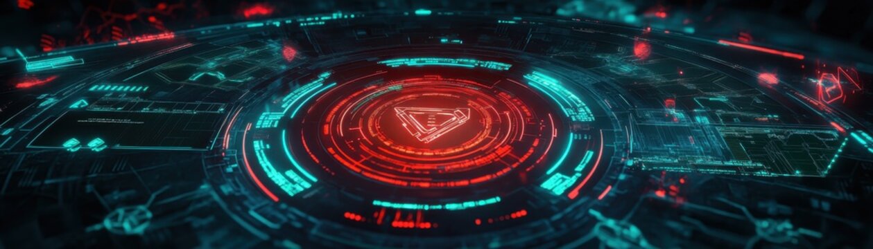 Futuristic encryption interface showcasing integral security features and advanced technology for data protection.