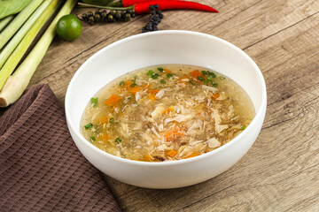 Asian gourmet crab soup with spices