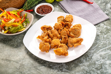 Golden crispy Breaded calamari snack
