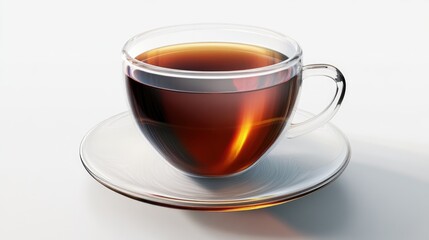 A Glass Cup of Tea on a Saucer