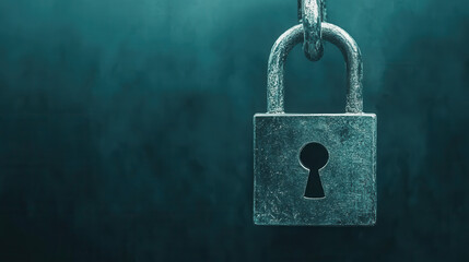 Digital Security Concept with Lock and Technology Background