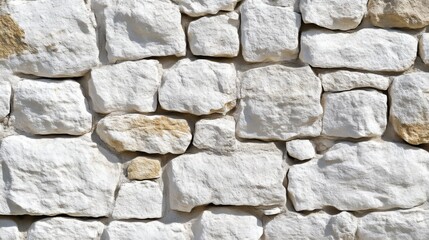 Obraz premium White Stone Wall Texture: Rustic Architectural Detail