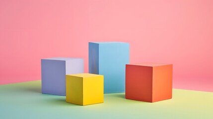 Abstract art with geometric color blocks