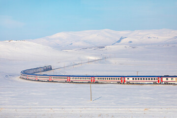 Eastern Express (Dogu Ekspresi) in the Winter Season Photo,  Kars Turkiye (Turkey) 