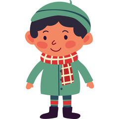 Cute cartoon vector flat child