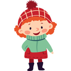 Cute cartoon vector flat child