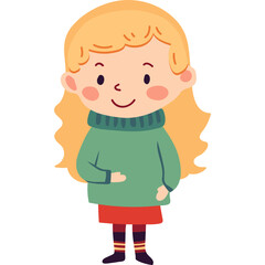 Cute cartoon vector flat child