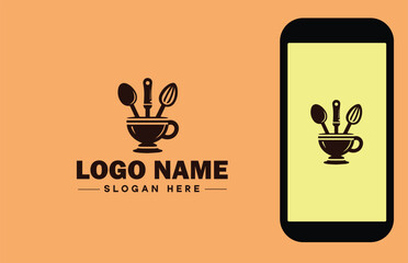 Kitchenware Brand icon Cookware brand Kitchen utensil manufacturer Culinary equipment label flat logo sign symbol editable vector