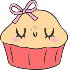 Cute Groovy Pan Dulce Mantecadas Characters Girly Mexican Sweet Cartoon Doodles