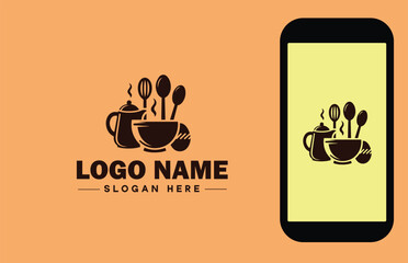 Kitchenware Brand icon Cookware brand Kitchen utensil manufacturer Culinary equipment label flat logo sign symbol editable vector