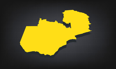 Obraz premium Yellow 3D Map of yemen on a Dark Background, Displaying Geographical Shape and Borders for Educational and Informational