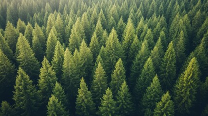 Aerial View of a Dense Pine Forest - Nature Photography