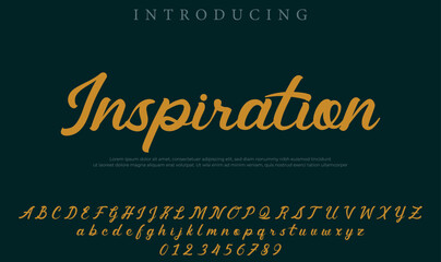 Inspiration Font Stylish brush painted an uppercase vector letters, alphabet, typeface