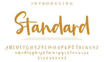 Standard Font Stylish brush painted an uppercase vector letters, alphabet, typeface